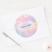 Holografische Sweet 16th save the Date Quinceañera Ronde Sticker (Envelop)