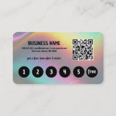Holografische textuur moderne abstracte fancy QR-c Klantenkaartje (Achterkant)