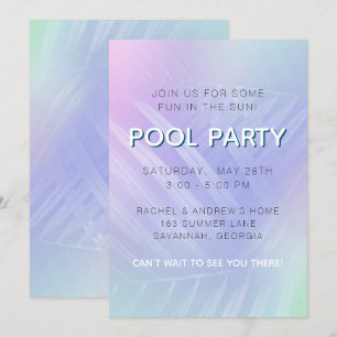 Holografische Tropische Leaves Pool Kaart