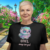 Holografische uil altijd van je houden t-shirt