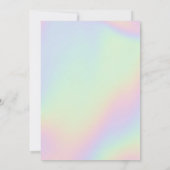 Holografische Unicorn & Rainbow Birthday Party Kaart (Achterkant)