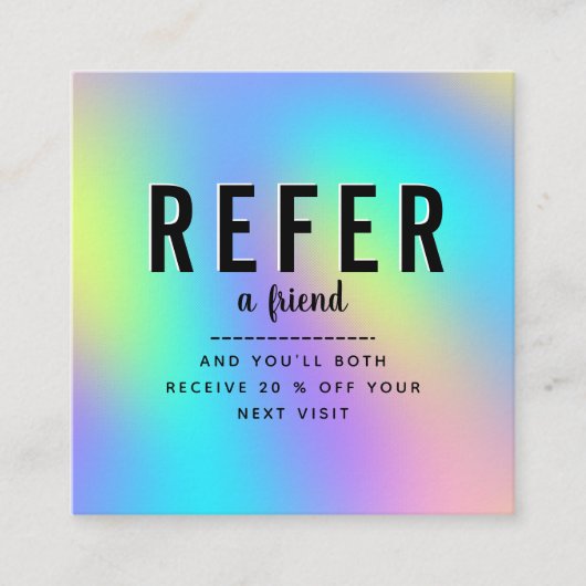 Holografische Unicorn-regenboog toevoegen Logo en Aanbevelingskaartje (Voorkant)