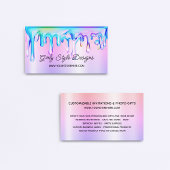 Holografische verf maakt pastel en regenboogombre visitekaartje