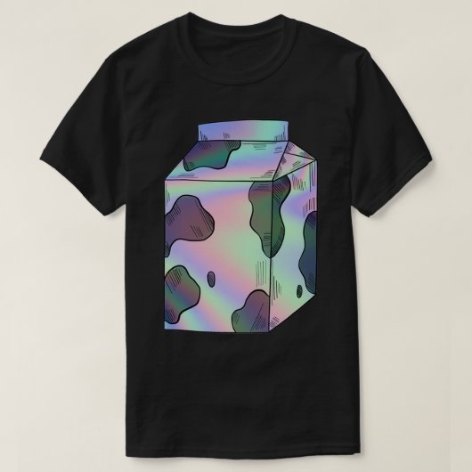 holografische verpakking van melk t-shirt (Design voorkant)