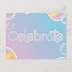 Holografische viering: "Celebrate"-typografie Briefkaart