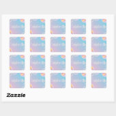 Holografische viering: "Vier" typografie Vierkante Sticker (Vel)