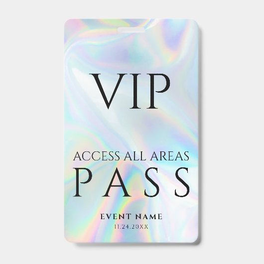 Holografische VIP All Access Pas Moderne Gebeurten Badge (Voorzijde)