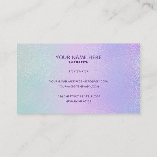 Holografische visitekaartjes (Achterkant)