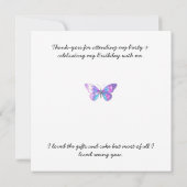 holografische vlinder plat dank u kaart (Achterkant)