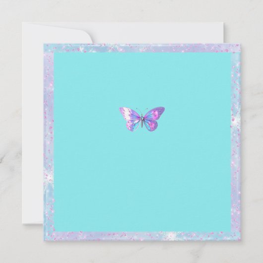  holografische vlinder plat dank u kaart (Voorkant)