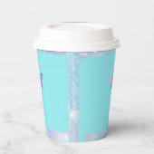 Holografische Vlinderpapier Cup Aqua Papieren Bekers (Links)