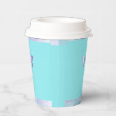 Holografische Vlinderpapier Cup Aqua Papieren Bekers (Rechts)