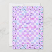 Holografische vlinders Paarse dambord Kaart (Voorkant)