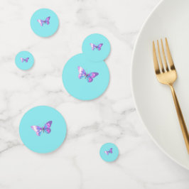 Holografische Vlindertafel Confetti Aqua