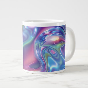 Holografische vloeibare metalen gradiënt aura esth grote koffiekop