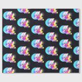 Holografische Vos in Maan met Ster Cadeaupapier (Vlak)