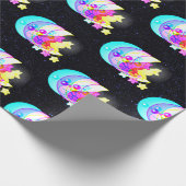 Holografische Vos in Maan met Ster Cadeaupapier (Hoek)