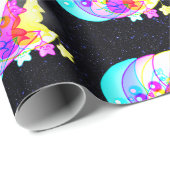 Holografische Vos in Maan met Ster Cadeaupapier (Rol Hoek)