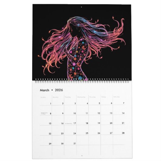 Holografische vrouwen kalender (Mar 2026)