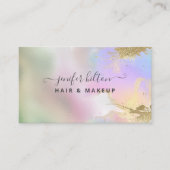 Holografische waterverf elegant abstract visitekaartje (Voorkant)