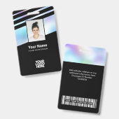 Holografische Werknemersfoto, Barcode, Logo, Naam Badge (Voor- en achterkant)