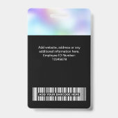 Holografische Werknemersfoto, Barcode, Logo, Naam Badge (Achterkant)