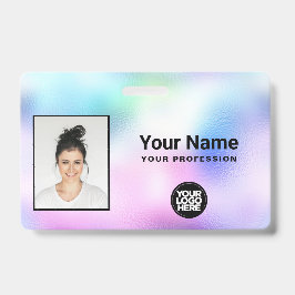 Holografische Werknemersfoto, Streepjescode, Logo, Badge