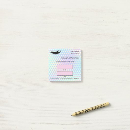 Holografische wimperafspraak post-it® notes (Op bureau)