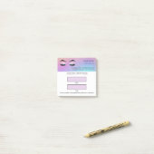 Holografische wimperafspraak post-it® notes (Op bureau)
