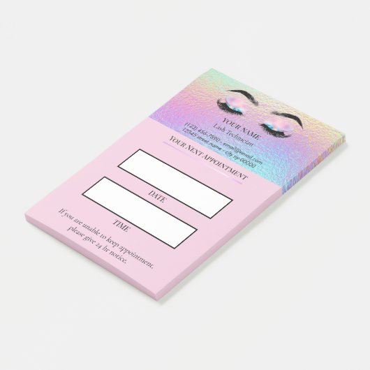 Holografische wimperafspraak post-it® notes (Schuin)