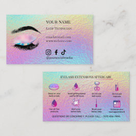 Holografische Wimperextensions Wimper Nazorg Visitekaartje