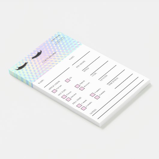 Holografische Wimpers Klant Post-it® Notities Notes (Schuin)