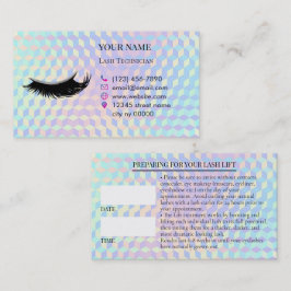 Holografische Wimpers Voorzorg Afspraakkaart Afsprakenkaartje