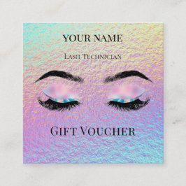 Holografische Wimpertechnicus Cadeaubon Card Klantenkaartje