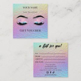 Holografische Wimpertechnicus Cadeaubon Card Klantenkaartje