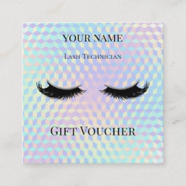 Holografische Wimpertechnicus Cadeaubon Card Klantenkaartje