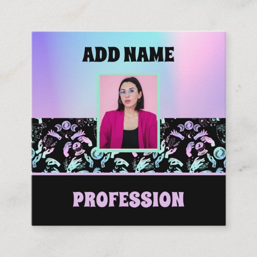 HOLOGRAFISCHE WITCHIE VIBES VIERKANTE VISITEKAARTJE (Voorkant)