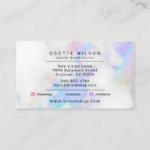 Holografische wolken Hair Braider Braids Stylist Visitekaartje (Achterkant)