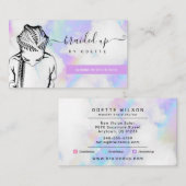 Holografische wolken Hair Braider Braids Stylist Visitekaartje (Voorkant / Achterkant)