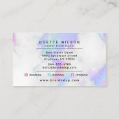 Holografische wolken Hair Braiding Braider Stylist Visitekaartje (Achterkant)