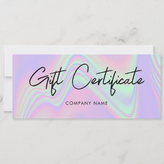 Holografische Zakelijke Cadeaubon (Achterkant)