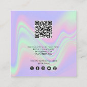 Holografische zaken verwijzen naar een vriend door vierkante visitekaartje (Achterkant)