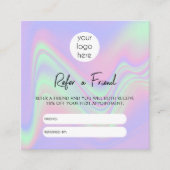 Holografische zaken verwijzen naar een vriend door vierkante visitekaartje (Voorkant)