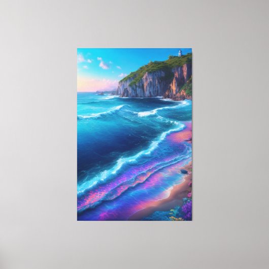 Holografische zee Uitgerekte Canvasdruk Canvas Afdruk (Voorkant)