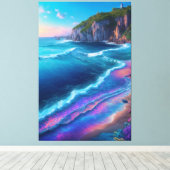 Holografische zee Uitgerekte Canvasdruk Canvas Afdruk (Insitu (Houten vloer))