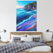 Holografische zee Uitgerekte Canvasdruk Canvas Afdruk (Insitu (Slaapkamer))