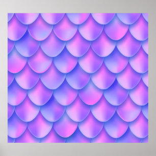 Holografische zeemeerminstaart, levendige folie te poster