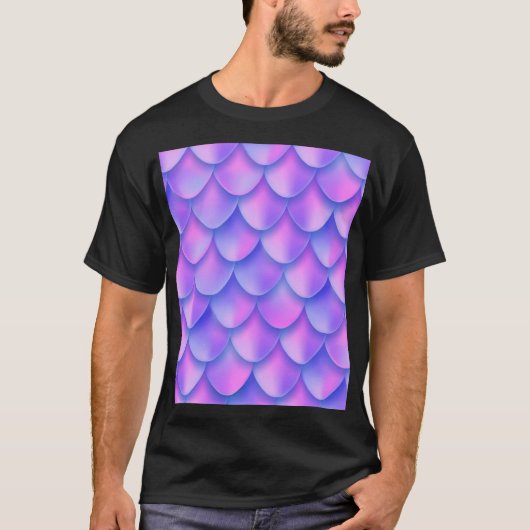 Holografische zeemeerminstaart, levendige folie te t-shirt (Voorkant)