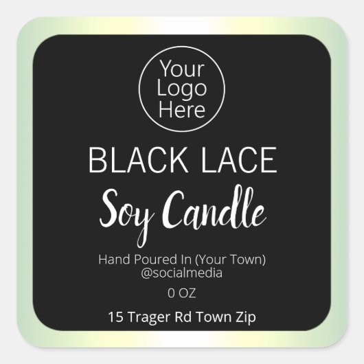 Holografische zelf geformuleerde geurkaarsen label (Voorkant)