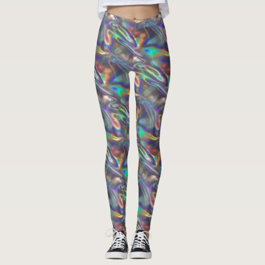 holografische zilverleggings leggings (Voorkant)
